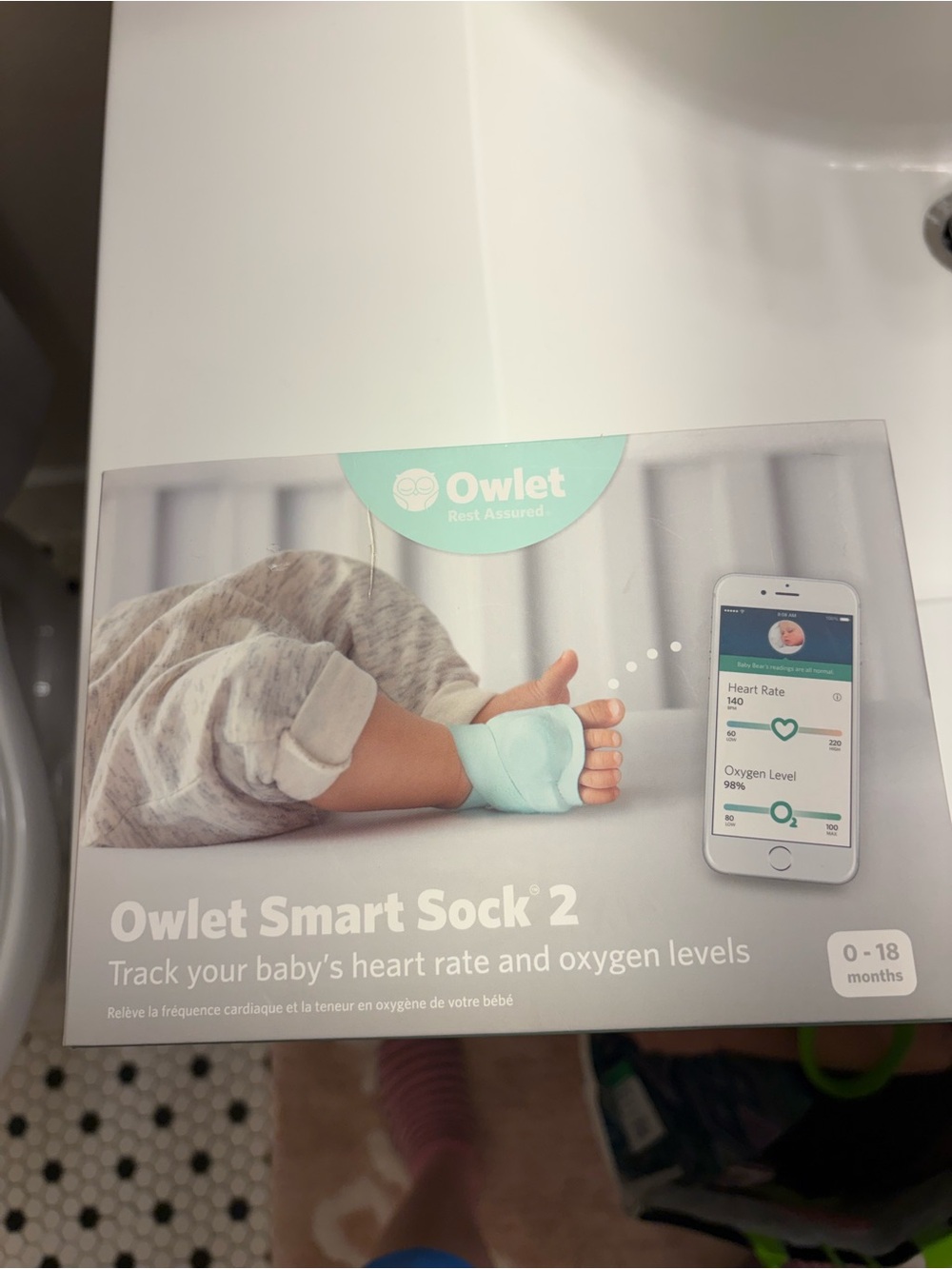NEW Owlet Smart Sock 2 Baby Monitor Sock - Mint